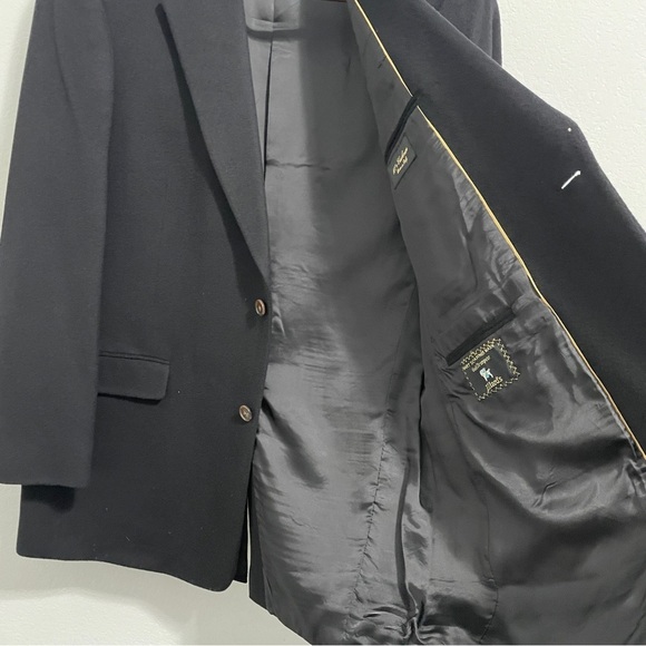 Hart Schaffner Marx Blazer Jacket 100% Cashmere Black Mens Coat 44 - Picture 4 of 13